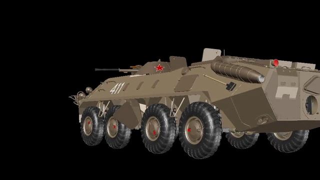 3д модель БТР-70 бронетранспортер в AutoCad смотреть онлайн
