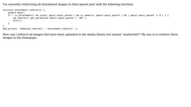 Wordpress: How to redirect unattached image attachments? смотреть онлайн