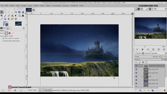 How to Composite Basic Photo Manipulation In GIMP | Photoshop editing in GIMP | Codingcreator смотреть онлайн