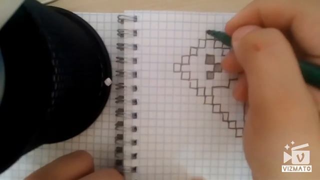 Рисуем по клеточкам сердечко в виде арбуза смотреть онлайн