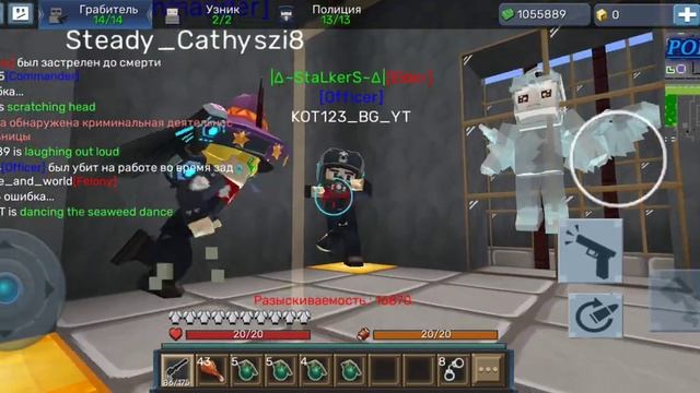 пытаюсь набрать 20 тысяч розыскиваемости за грабителя в jail break (Blockman go adventures) смотреть онлайн