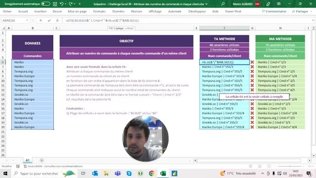 Challenge Excel #39 - Attribuer des numéros de commande à chaque client смотреть онлайн