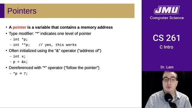 JMU CS261 03 C Intro Part 03 - C Pointers смотреть онлайн