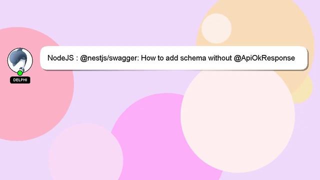 NodeJS : @nestjs/swagger: How to add schema without @ApiOkResponse decorator? смотреть онлайн