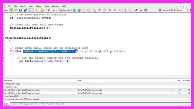 LEARN MQL5 TUTORIAL BASICS - 31 HOW TO CLOSE ALL SELL POSITIONS смотреть онлайн