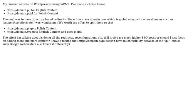 Is it worth the effort to split one multilanguage wordpress domain into multiple domains? смотреть онлайн