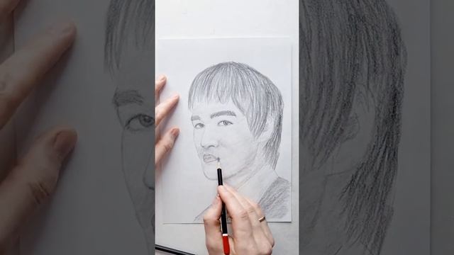 Как нарисовать Брюс Ли портрет карандашом / How to draw Bruce Lee portrait in pencil смотреть онлайн