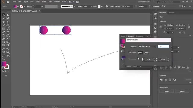 HOW TO USE BLEND TOOL (1 MINUTE) - ADOBE ILLUSTRATOR CC 2019 смотреть онлайн
