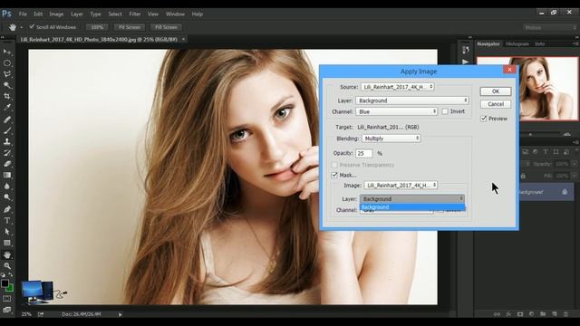 Photoshop training part 110/Adobe photoshop cc tutorial/Image Menu/Duplicate/Apply Image/Calculatio смотреть онлайн