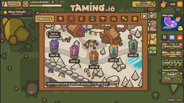 Taming.io - СОБРАЛ ЕЖЕДНЕВНЫЕ ПОДАРКИ, ОТ 1 ДО 24 УРОВНЯ. #11 смотреть онлайн