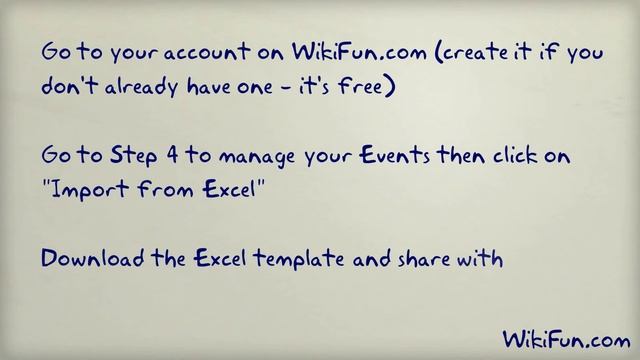 Excel 2 Web 4 Events : Post Multiple Events Online Instantly on WikiFun.com смотреть онлайн