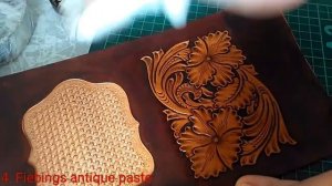 Покраска тиснения кожи антик пастой Fiebings/ Leather antiquing with Fiebings paste