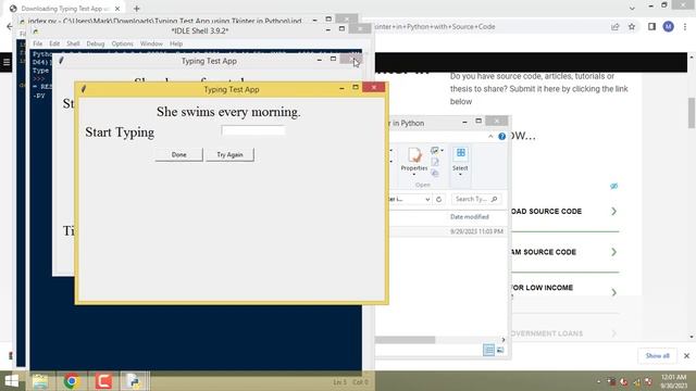 Typing Test App using Tkinter in Python смотреть онлайн