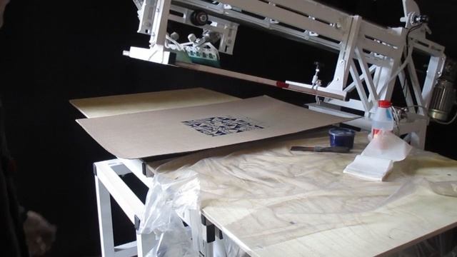 Полуавтоматический печатный станок по картону, фанере. смотреть онлайн