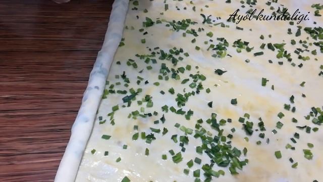 Катлама с луком и орехами,,енгокли ва пиезли катлама