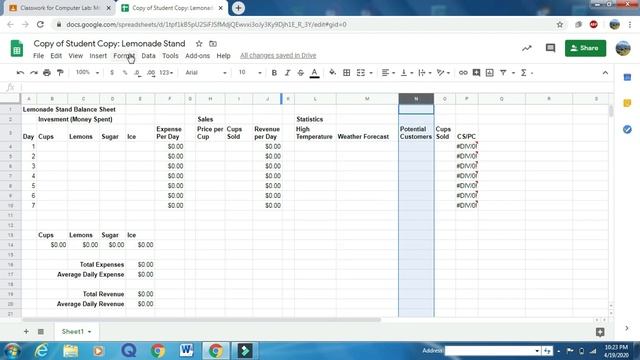 Lemonade Stand Finish Sheet and Game смотреть онлайн