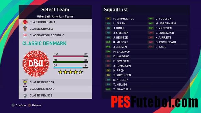 PES 2021 41 Classic National Teams Option File смотреть онлайн