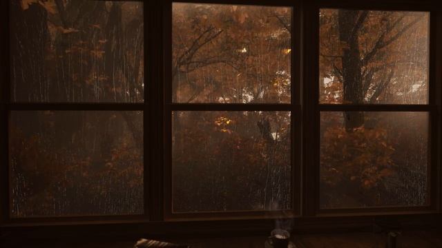 Rain on Window 8 Hours | Cozy Cabin In A Forest With Autumn Rain | | Rain Sounds смотреть онлайн