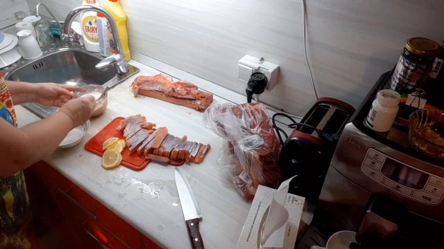 Обзор покупок.Разделка рыбы кижуч. смотреть онлайн