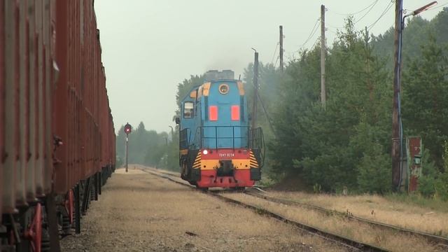Тепловоз ТЭМ7-0234 на ст. Пярну-Грузовая / TEM7-0234 at Pärnu Freight station смотреть онлайн