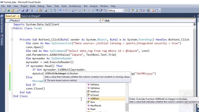 Solve error Object cannot be cast from DBNull to other types in VB.net смотреть онлайн