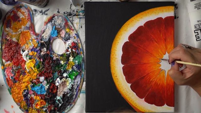 Sicilian Orange - Acrylic painting / Homemade Illustration смотреть онлайн