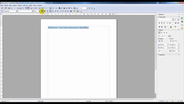 Знакомство с текстовым процессором OpenOffice Writer смотреть онлайн