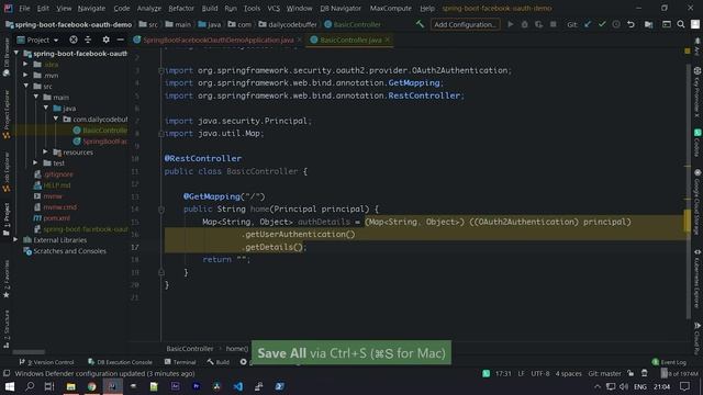 OAuth2 Spring Security using Facebook in Spring Boot смотреть онлайн