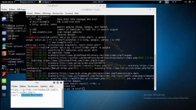 SQLIV - SQL Scanner Kali Linux смотреть онлайн