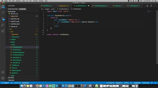 Whatsapp Web Clone with ReactJS - Part 4 - Chatbox UI (Chat Messages) смотреть онлайн