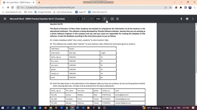 Data Base Task 05 | Insert data using Insert Query|1st Year |Java Institute |Supun Chandima смотреть онлайн