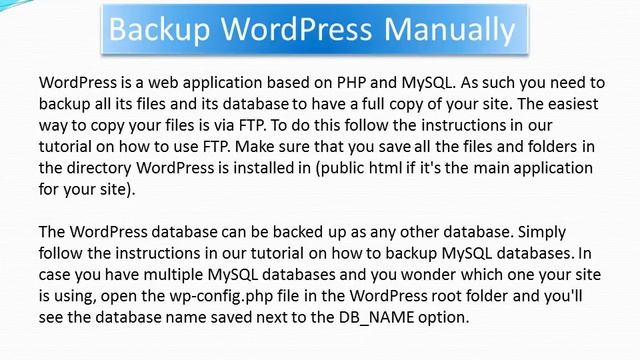 WordPress BackUp смотреть онлайн