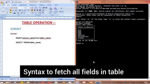 5). MySQL Table Operations || SELECT смотреть онлайн