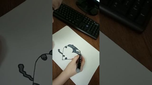 как нарисовать милого котенка с сердечком смотреть онлайн