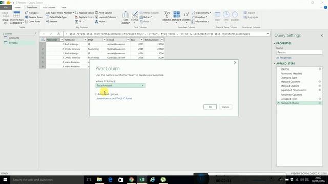 Beginninng Microsoft Excel 2016 Power Query Part 4: Group by and Pivot смотреть онлайн