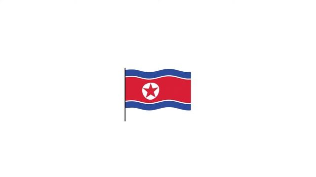 North korea flag Lottie JSON animation смотреть онлайн