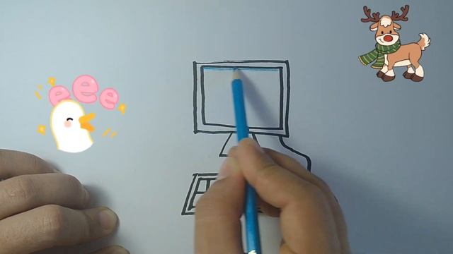 Draw a computer picture/Рисуем компьютера для детей/Bolalar uchun Kompyuter rasmini chizish смотреть онлайн