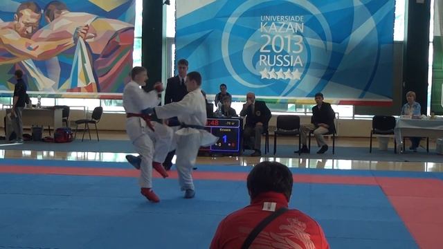 Царев 1 бой 14=15 лет до 70 кг.