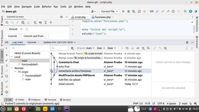 GitHub y PHPStorm Parte3 - fusión de ramas смотреть онлайн