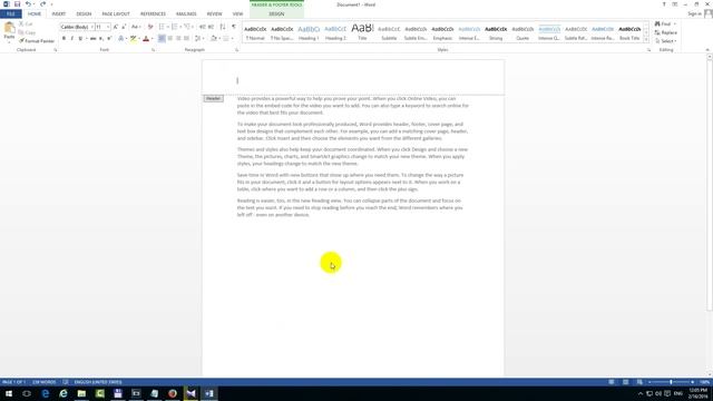 How to exit from Header & Footer (Microsoft Word 2013) смотреть онлайн