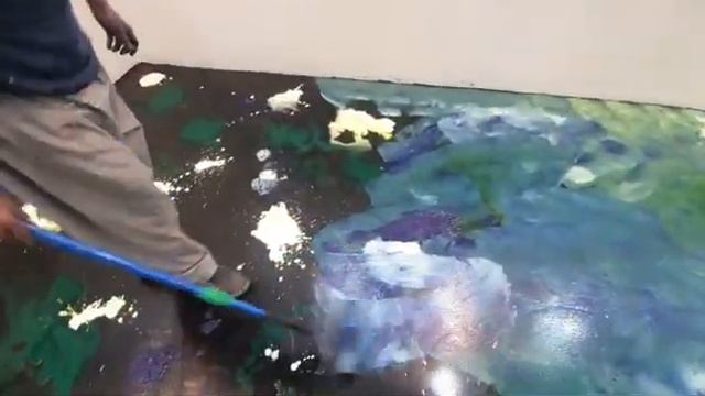 Install Epoxy Flooring - Galaxy Floor #countertopepoxy Pakistan 3D MUSHTAQ PAINTS смотреть онлайн