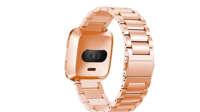 Новый металлический ремешок для Fitbit versa ремешок для женщин с булавкой браслет из нержавеющей . смотреть онлайн