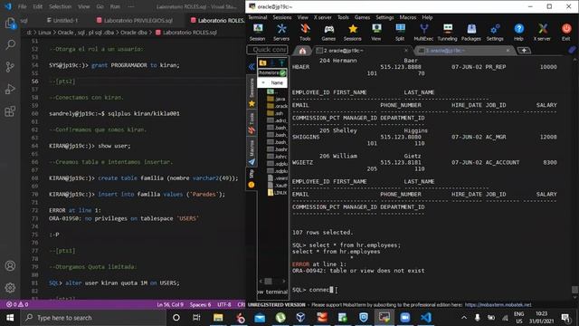 Administración Oracle - LCOA - ROLES - 31-01-2021 смотреть онлайн