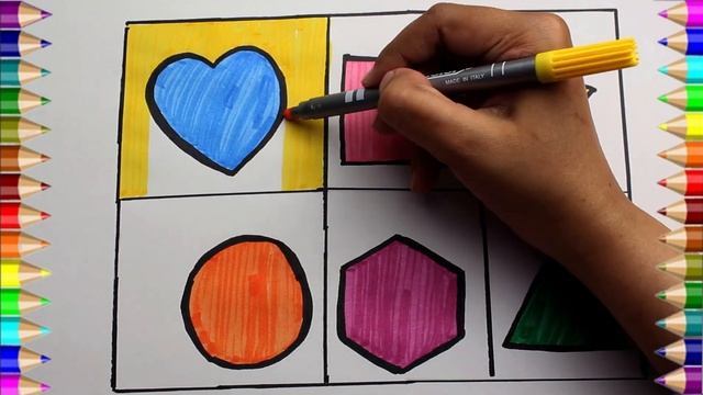How to draw simple geometric shapes for kids/Как рисовать простые геометрические фигуры для детей смотреть онлайн