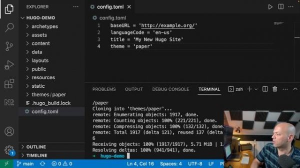 Hugo Blog Tutorial: Setting up Hugo and installing a theme