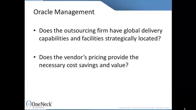 Oracle Management Services - How to Avoid Outsourcing Pitfalls смотреть онлайн