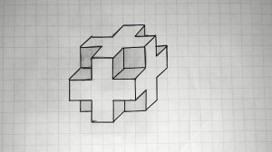 Объёмный рисунок на клетчатой бумаге/3D рисунок/Рисунок по клеткам/3D рисунок/Рисование по клеткам