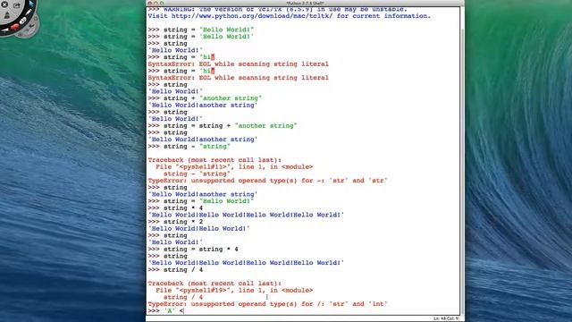 Python Strings and use of the operators смотреть онлайн