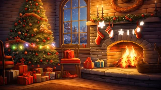 Новогодняя мелодия 17.Christmas Background Music with Crackling Fireplace смотреть онлайн