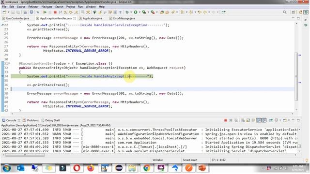 Spring Boot Exception Handling: Handling Specific Exceptions | Handle All Other Exceptions смотреть онлайн